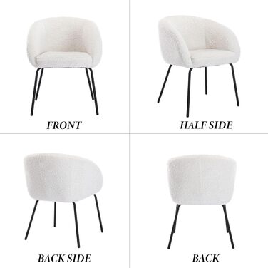 Крісло Chairus з м&39яким штучним хутром для спальні, вітальні, крісло для ванної кімнати, крісло для відпочинку з металевими ніжками (біле)