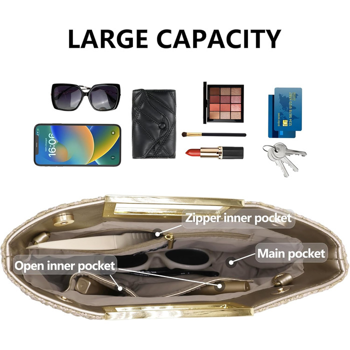 Жіноча сумка-клатч Milisente, елегантна вечірня сумка з ручкою, сумка через плече для весілля, солом&39яно-засмагла