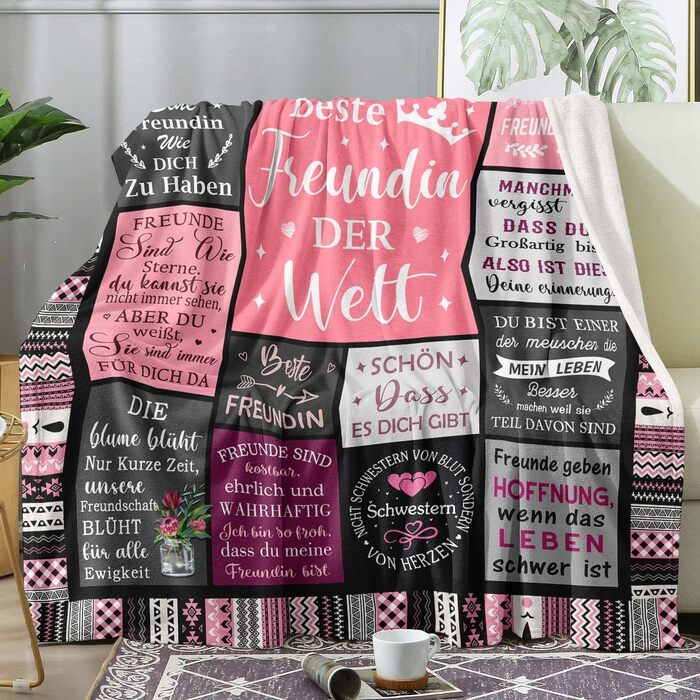 Подарунки для найкращих друзів, подарунок на день народження найкращому другу, подарунки для найкращої подруги/друга, ідеї подарунків для дівчини/дівчини, подарунок на день народження для жінок, ковдра 150x130 см, подарунок для найкращого друга/друга 150x
