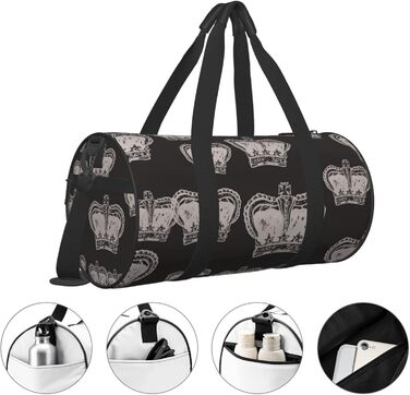 Вінтажна дорожня сумка Корона, спортивна сумка для чоловіків та жінок, містка спортивна сумка-мішок