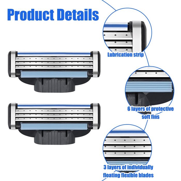 Леза для чоловіків, чоловічі леза для бритв Mach 3, для Mach 3, 3, 20 шт.