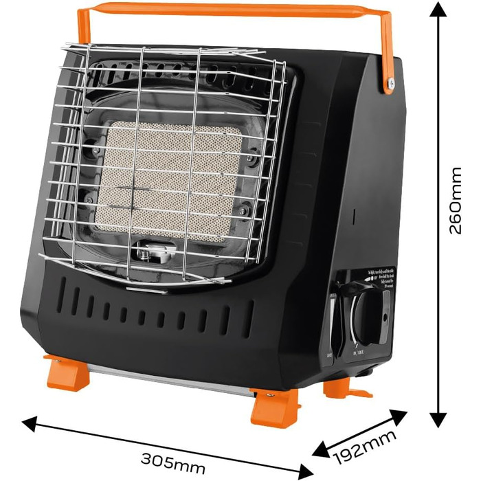 Газовий обігрівач NEO TOOLS 90-133, 2,2 кВт - Портативний газовий обігрівач з п'єзоелектричним запалюванням, захистом від перекидання та ручкою для перенесення, ідеально підходить для кемпінгу, риболовлі та активного відпочинку на свіжому повітрі