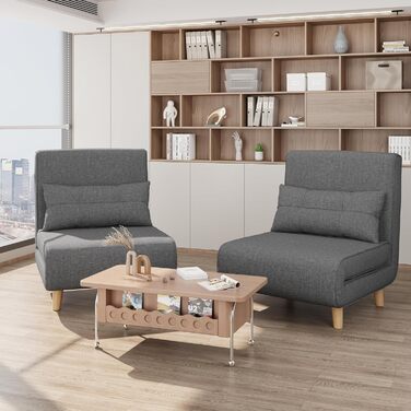 Крісло-реклайнер Bealife, розкладне крісло-ліжко, крісло-реклайнер для телевізора з функцією відкидання, крісло для відпочинку для вітальні, спальні, темно-сіре