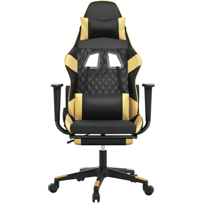 Ігрове крісло з підставкою для ніг, крісло для ПК, ігрове крісло, крісло для геймерів, крісла для ігор, крісла для кабінету, крісло для Playstation, комп&39ютерне крісло, чорно-золота штучна шкіра