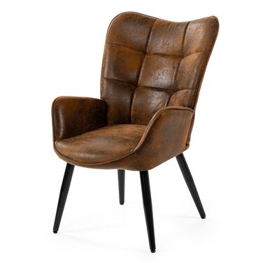 Затишне крісло-реклайнер, м&39яке крісло-реклайнер, одинарний диван з металевими ніжками, крісло з відкидною спинкою для вітальні, спальні, офісного туалетного столика, замша, коричневий