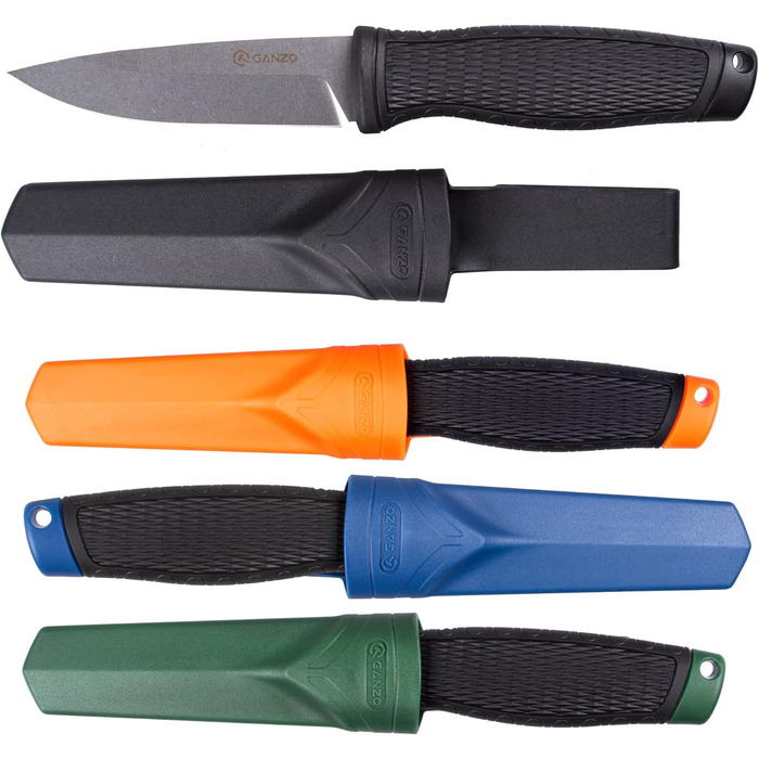 Ніж Ganzo G806-BK з фіксованим лезом, клинок з нержавіючої сталі 8CR14, ергономічна нековзна рукоятка, для кемпінгу, полювання, ри