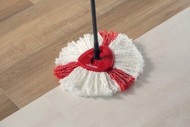 Комплект швабри Vileda Turbo, підлогова швабра з телескопічною ручкою, насадка з мікрофібри з силовими волокнами та відро з силови