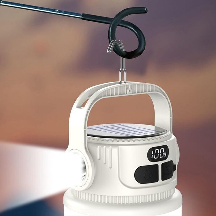 Портативний нічник з гачком для кемпінгу з USB-акумулятором для кемпінгу, сонячної батареї, світлодіодного освітлення для кемпінгу, легкого використання