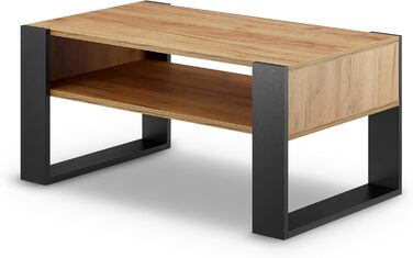 Журнальний столик для дивана Журнальний столик з чорного дуба з місцем для зберігання Сучасний стіл для вітальні Журнальний столик Маленький столик Журнальний столик шириною 92 см Міцний стіл для вітальні з чорного дуба