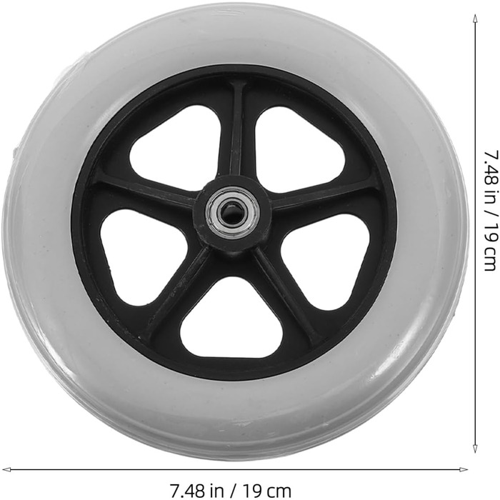 И колеса для інвалідного візка заміна для 8-дюймових передніх коліс інвалідного візка шини для інвалідного візка коліщатка суцільні шини колеса для торгових візків колеса аксесуари - сірий, 2 шт.