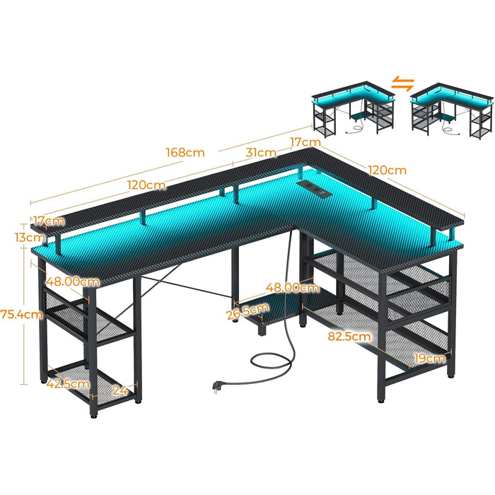 Ігровий стіл ODK, 168 x 120 см, метал / дерево / вуглецеве волокно, чорний