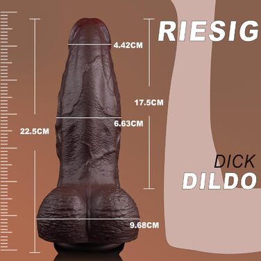 Фалоімітатор Leyuto XXL, 22,5 см, 6,6 см діаметр