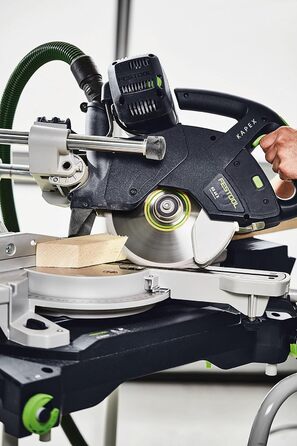 Поперечна пила Festool KS 60 E-UG-Set/XL KAPEX (з пиляльним диском WOOD UNIVERSAL, гвинтовим затискачем, світлодіодним підсвічуванням, кутовим скосом, піднесенням, шестигранним ключем, опорною рамою, поперечним захисним кожухом)