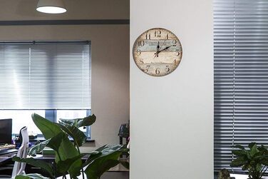 Дерев'яний настінний годинник LOHAS Home 12 дюймів/30 см / кухонний годинник в стилі кантрі Безшумне не цокання для кухні, домашнь