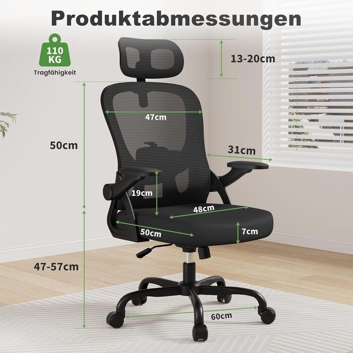 Ергономічне офісне крісло rattantree, сітка, чорний