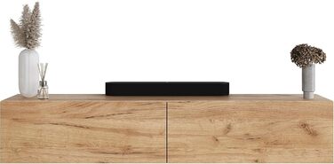 Вішалка для передпокою Planetmbel золотий дуб 160 см, настінна панель 50 см золотий дуб/антрацит з дзеркалом 50 см (без світлодіод