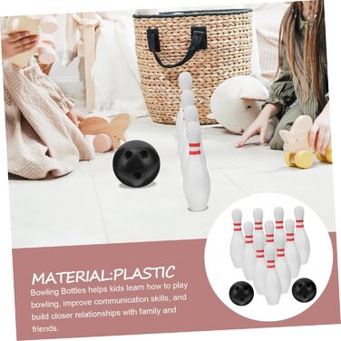 Для великих кеглі Skittles, використання в приміщенні/на вулиці, сприяє розвитку моторики, координації рук і очей та логічного мислення, міцна пластикова гра в боулінг для малюків та сімейних розваг