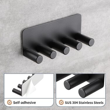 Тримач зубної щітки OETAMS Настінний тримач електричної зубної щітки Без свердління Тримач головки щітки Тримач зубної щітки з нержавіючої сталі Самоклеючий тримач головки зубної щітки чорний