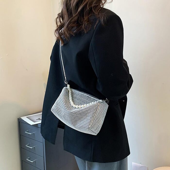 Клатч жіноча вечірня сумочка маленька блискуча сумочка елегантний весільний весільний клатч перлове намисто вечірні сумочки маленькі золоті срібні