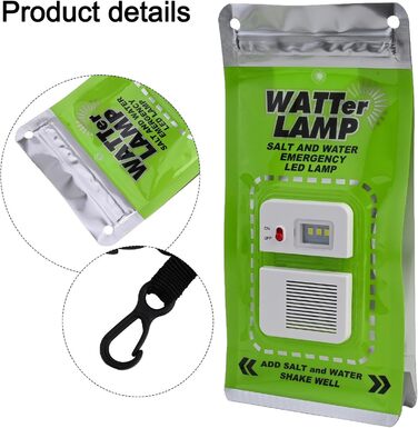 Світлодіодний ліхтар для морської води - не потребує батарейок та зарядки, яскравість 50 люмен, 140 годин роботи, для кемпінгу, надзвичайних ситуацій та використання на свіжому повітрі, 20,3 x 10,2 см, шнурок у комплекті