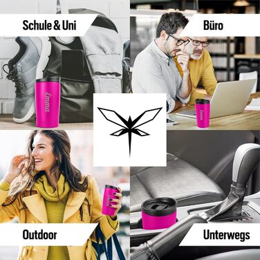 Персоналізована термокружка з гравіюванням День святого Валентина для нього та неї персоналізовані подарунки для партнерів кухоль для кави з нержавіючої сталі об&39ємом 350 мл, герметичний, багаторазовий, рожевий, День святого Валентина