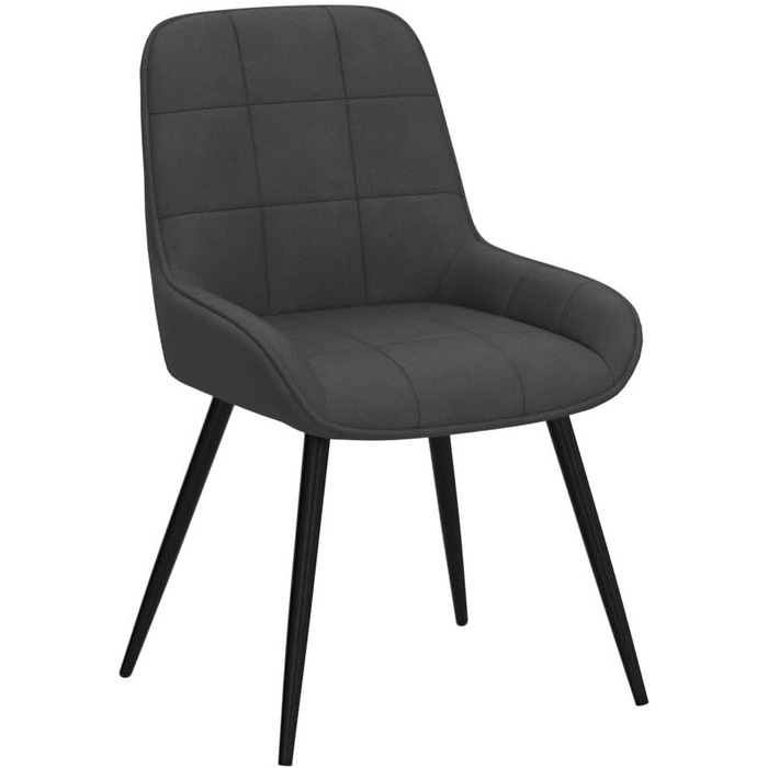 Обідні стільці WOLTU, Комплект з 2 шт. , М&39які оксамитові стільці, М&39які кухонні стільці, Акцентні стільці для вітальні, спальні, кухні, Ергономічні стільці зі спинкою, Темно-сірий, BH331dgr-2 Темно-сірий оксамит
