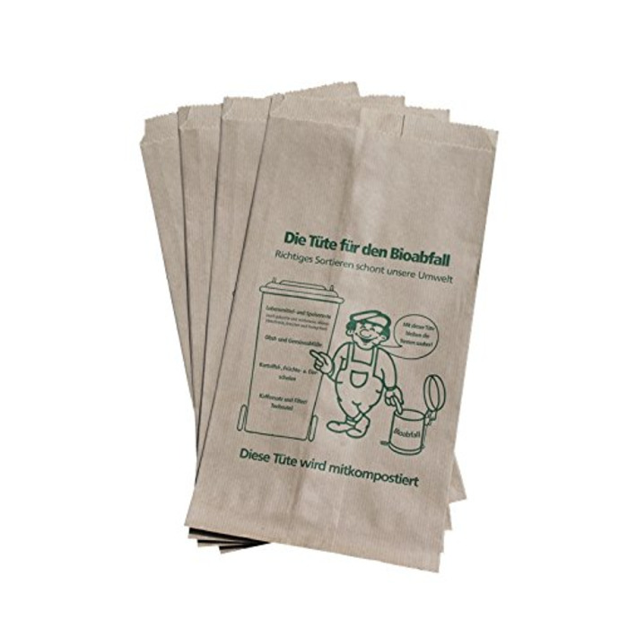 Коричневих паперових компостованих пакетів для сміття, 9,5 л, компостовані пакети для сміття, пакети для сміття, пакети для органічних відходів, 20 16 x 36 см, 200