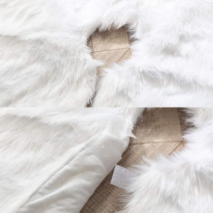 Різдвяна спідниця для ялинки біла плюшева Deggodech