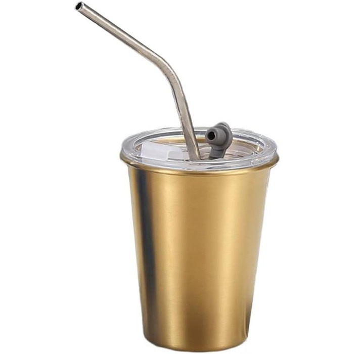 Дорожня кружка з нержавіючої сталі 304 з кришкою та трубочкою, 350 мл/500 мл (334,5 г/479,1 г) для кави, чаю, води, для використання в приміщенні та на вулиці