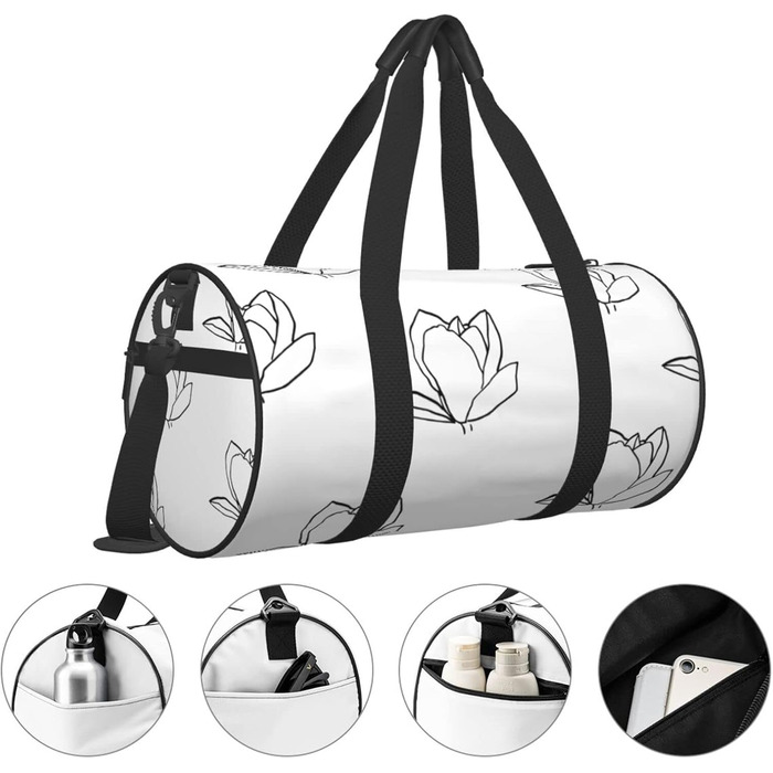 Дорожня сумка Весняна магнолія у стилі мінімалізм, спортивна сумка для чоловіків та жінок, сумка-мішок