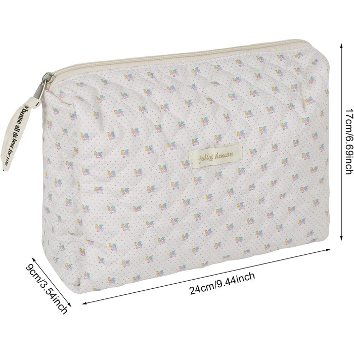 Дорожня косметичка, стьобана туалетна сумка з красивим квітковим візерунком, косметичка великої місткості, портативна сумка для ма