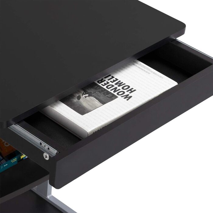 Комп&39ютерний стіл Yaheetech, письмовий стіл, ПК-стіл з шухлядою та 4 колесами, приблизно 56 x 51 x 79 см, чорний