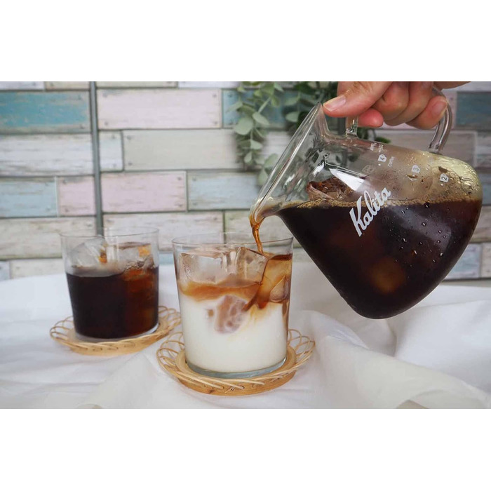 Кавовий сервіз Kalita I Переливна чашка I Крапельниця на 500 мл I Термостійке скло I Зроблено в Японії I Прозора, одномісна чашка