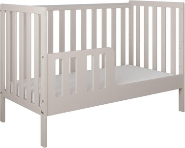 Дитяче ліжечко, ліжко Bambi 2-в-1 - Трирівневе регулювання для дитини, яка не сидить, сидить та стоїть - Два знімні поручні - з захисним бортиком - 60x120x86 см, Кашемір