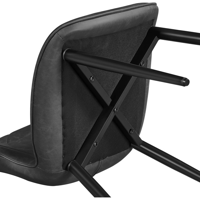 Обідні стільці Yaheetech, комплект з 2 шт. , м&39які кухонні стільці з металевими ніжками, вантажопідйомність до 136 кг, підходить для кухні/їдальні/спальні/ресторану, темно-сірий/штучна шкіра, комплект з 2 шт. , темно-сірий колір - штучна шкіра