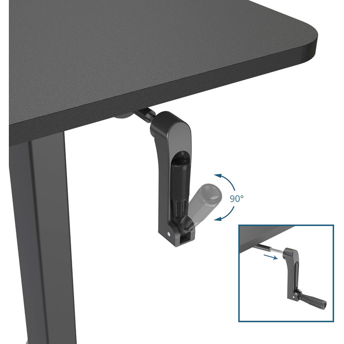 Стіл з регульованою висотою 120x60 см Stand CR Black Комп&39ютерний стіл з ручним регулюванням висоти, 802115