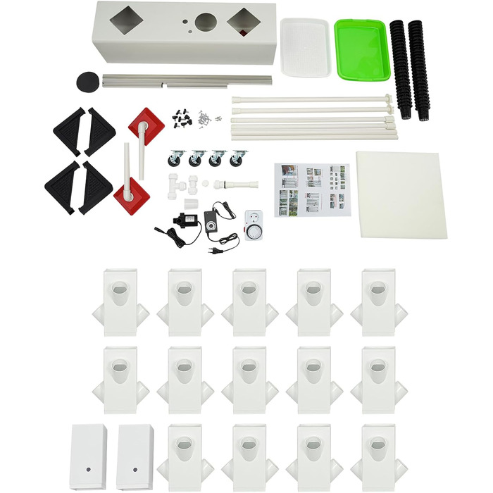 Вертикальна гідропонна вежа з резервуаром для води на 30 л Садова гідропонна система вирощування Набір для аеропоніки Набір для аеропоніки для вирощування трав, фруктів і овочів, 56 Pods -