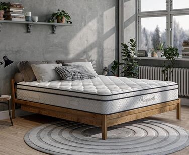 Матрац Vesgantti 160x200 7-зонний пружинний матрац Кишеньковий пружинний матрац середньої жорсткості Ортопедичний бочковий пружинний матрац Кишенькового типу (H3, верхня частина короба 26 см) H3, верхня частина короба 26 см 160 x 200 см