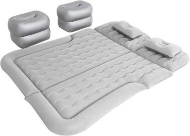 Надувне автомобільне ліжко, надувний матрац, кемпінгове ліжко, автомобільний надувний матрац, надувне, потовщене дорожнє ліжко, килимок для сну, аксесуари для кемпінгу (сірий)