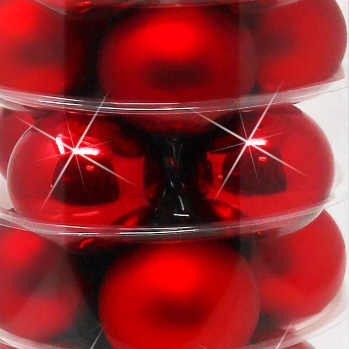 Різдвяні кульки 24 шт рубіново-червоні com-four