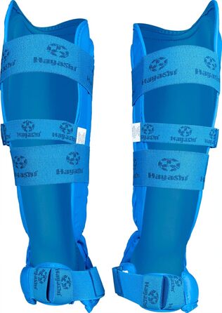 Захисні накладки на гомілку та підйом Hayashi Karate (схвалені WKF) XXL синього кольору