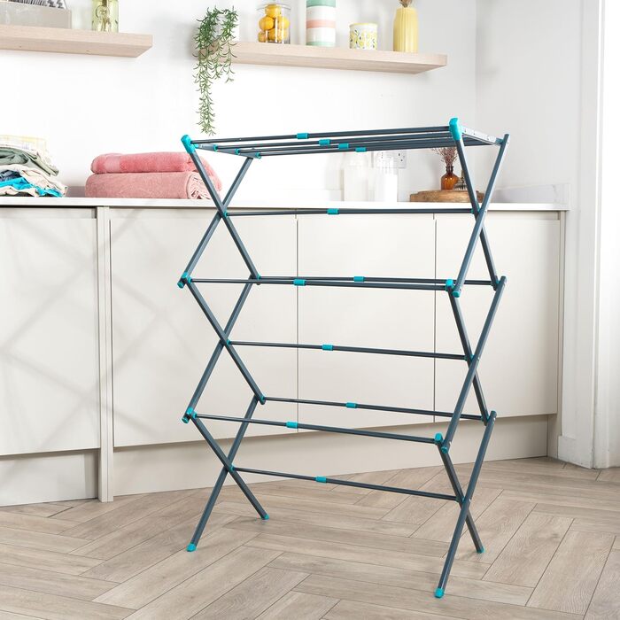 Висувна вішалка для одягу Beldray LA077615EU7 - вішалка для одягу з 3 рівнями, довжина сушіння 7 м, максимальне навантаження 7 кг,