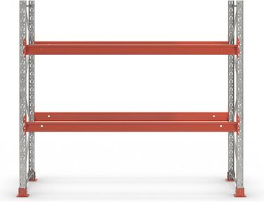 Палетні стелажі просторові оцинковані/помаранчеві ВxШxГ 2500 x 2930 x 1100 мм Навантаження на полицю 1650 кг Базовий блок