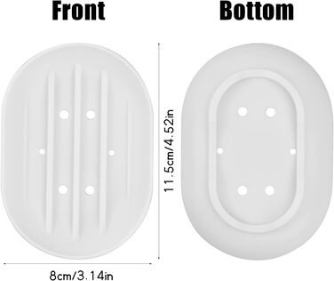 Силіконова мильниця 2 шт. , овальна мильниця зі зливом, нековзна і міцна мильниця для ванної кімнати, кухні, столу, душу, м'яка ми