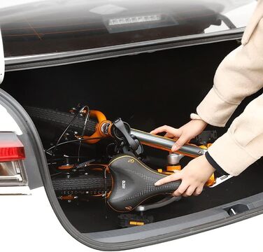 Дюймовий складний велосипед, товстостінна рама з вуглецевої сталі, підходить для їзди на свіжому повітрі, велосипед зі змінною швидкістю для дорослих A, 14 дюймів 14 дюймів A, 14-