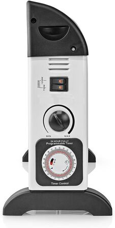 Конвектор X4-LIFE 2000 Вт з 24-годинним таймером, електричний обігрівач, економить витрати на електроенергію, захист від перегріву з індикатором, 3 режими нагріву від 750 Вт, обігріває площу до 25 м, портативний обігрівач з ручками для перенесення