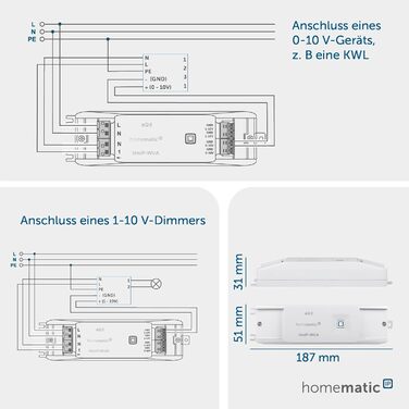 Світлодіодний контролер Homematic IP Smart Home RGBW, непряме освітлення, керує світловими стрічками. Світлодіодні стрічки через додаток, Google Assistant і Alexa, 157662A0 (універсальний привід)