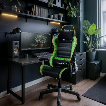 Ігрове крісло Huzaro Ranger 6.0 для дітей, офісне крісло, стільце для столу, підлокітники, ергономічний сучасний дизайн, подушки для шиї та попереку, штучна шкіра, функція гойдання, Pixel Pixel Small