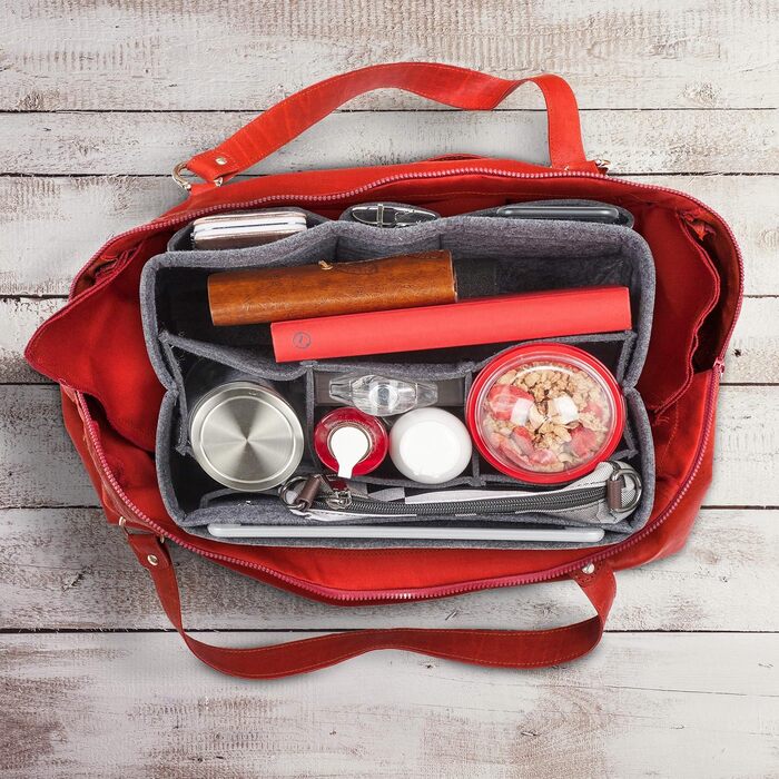 Сумка-органайзер Relaxdays bag, фетр, знімні відділення, жіноча сумка-органайзер, розмір S, темно-сірий