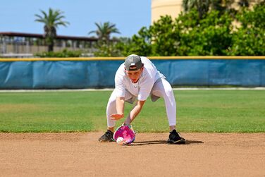 Бейсбольні рукавички Wilson Autumn 2025 A2000 сині/оптично-жовті/рожеві для внутрішнього поля - 11,5 футів для кидка правою рукою